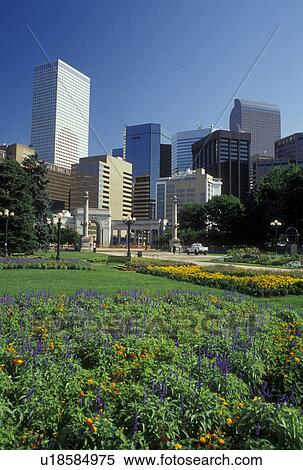 Denver, CO, Colorado, Downtown skyline of Denver from the Civic Center View Large Photo Image Stock Photography - Denver, CO, Colorado, Downtown skyline of Denver from the Civic Center. Fotosearch