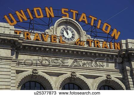 Stock Image -  Denver, CO, Colorado, Union Station, train station. Fotosearch