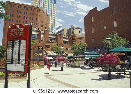 Stock Photo -  Denver, CO, Colorado, Writer Square, downtown. Fotosearch