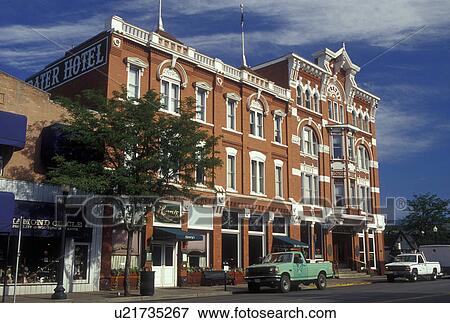 Stock Photo -  Durango, CO, Colorado, downtown, Historic Strater Hotel. Fotosearch