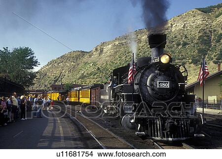 Picture -  Durango, CO, Colorado, The Durango and Silverton Narrow Gauge Railroad, train . Fotosearch