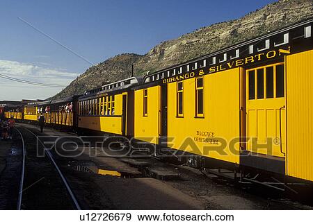 Durango, CO, Colorado, The Durango and Silverton Narrow Gauge Railroad, train View Large Photo Image Stock Photo - Durango, CO, Colorado, The Durango and Silverton Narrow Gauge Railroad, train . Fotosearch
