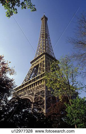 Stock Photo -  Eiffel Tower, Paris, Ile de France, France, Europe, Eiffel Tower in the city of Paris.. Fotosearch