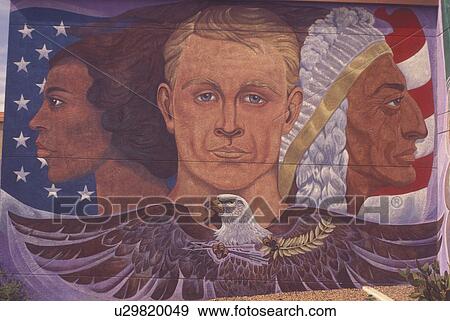 Stock Photo -  El Paso, TX, Texas, Our Heritage Mural at Chamizal National Memorial. Fotosearch