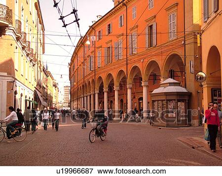 Emilia-Romagna, Italy, Modena, Europe, Via Emilia in downtown Modena. View Large Photo Image Stock Photo - Emilia-Romagna, Italy, Modena, Europe, Via Emilia in downtown Modena.. Fotosearch