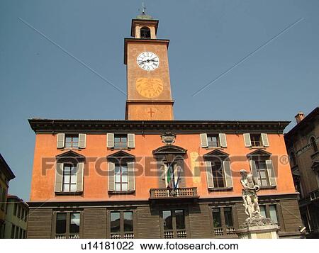 Stock Image -  Emilia-Romagna, Italy, Reggio nell'Emilia, Europe, Hotel Posta in the town of Reggio Emilia.. Fotosearch