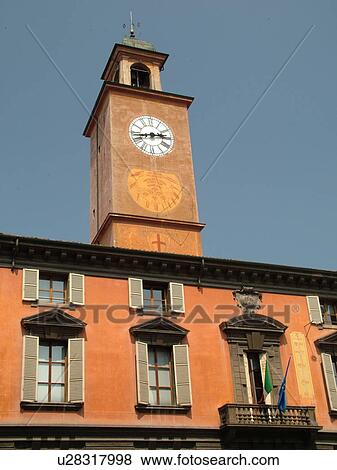 Stock Photo -  Emilia-Romagna, Italy, Reggio nell'Emilia, Europe, Hotel Posta in the town of Reggio Emilia.. Fotosearch