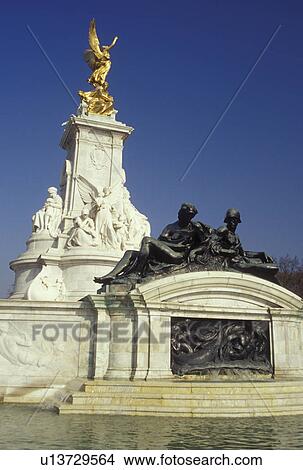 Picture -  England, London, Great Britain, United Kingdom, Europe, Queen Victoria Monument outside Buckingham Palace.. Fotosearch