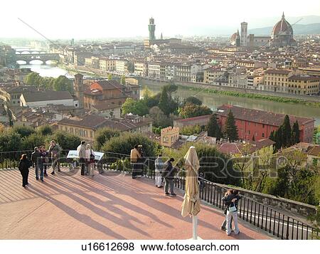 Firenza, Florence, Tuscany, Italy, Toscana, Europe, Scenic view of the city of Florence from Piazzale Michelangelo. View Large Photo Image Stock Photo - Firenza, Florence, Tuscany, Italy, Toscana, Europe, Scenic view of the city of Florence from Piazzale Michelangelo.. Fotosearch