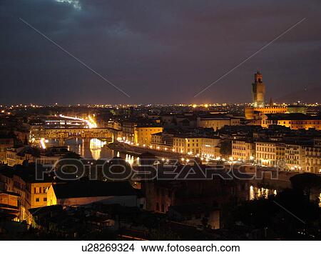 Florence, Italy, Firenza, Toscana, Tuscany, Europe, Scenic view of the city of Florence in the evening. View Large Photo Image Picture - Florence, Italy, Firenza, Toscana, Tuscany, Europe, Scenic view of the city of Florence in the evening.. Fotosearch