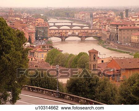 Florence, Tuscany, Italy, Firenza, Toscana, Europe, Scenic view of the city of Florence along the River Arno. View Large Photo Image Stock Image - Florence, Tuscany, Italy, Firenza, Toscana, Europe, Scenic view of the city of Florence along the River Arno.. Fotosearch