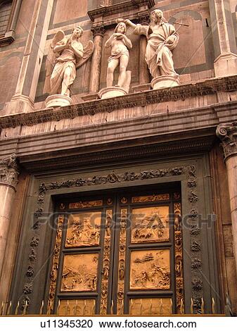 Florence, Tuscany, Italy, Firenza, Toscana, Europe, East Door of the Baptistry in the Piazza Del Duomo in the city of Florence. View Large Photo Image Stock Image - Florence, Tuscany, Italy, Firenza, Toscana, Europe, East Door of the Baptistry in the Piazza Del Duomo in the city of Florence.. Fotosearch