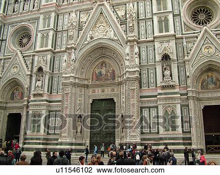 Florence, Tuscany, Italy, Firenza, Toscana, Europe, Entrance to the Duomo in the Piazza Del Duomo in the city of Florence. View Large Photo Image Stock Image - Florence, Tuscany, Italy, Firenza, Toscana, Europe, Entrance to the Duomo in the Piazza Del Duomo in the city of Florence.. Fotosearch