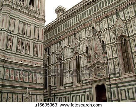 Florence, Tuscany, Italy, Firenza, Toscana, Europe, The ornate fatade of the Duomo in the Piazza Del Duomo in the city of Florence. View Large Photo Image Stock Image - Florence, Tuscany, Italy, Firenza, Toscana, Europe, The ornate fatade of the Duomo in the Piazza Del Duomo in the city of Florence.. Fotosearch
