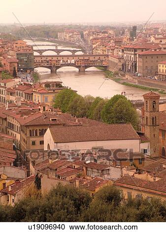 Florence, Tuscany, Italy, Firenza, Toscana, Europe, Scenic view of the city of Florence along the River Arno. View Large Photo Image Stock Image - Florence, Tuscany, Italy, Firenza, Toscana, Europe, Scenic view of the city of Florence along the River Arno.. Fotosearch