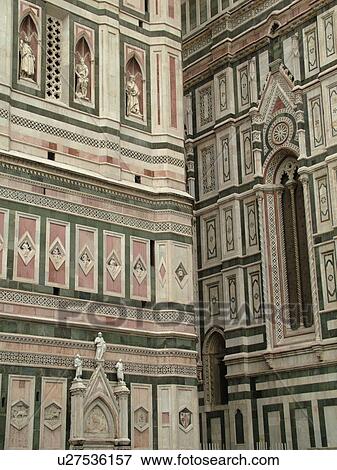 Florence, Tuscany, Italy, Firenza, Toscana, Europe, The ornate fatade of the Duomo in the Piazza Del Duomo in the city of Florence. View Large Photo Image Stock Photo - Florence, Tuscany, Italy, Firenza, Toscana, Europe, The ornate fatade of the Duomo in the Piazza Del Duomo in the city of Florence.. Fotosearch