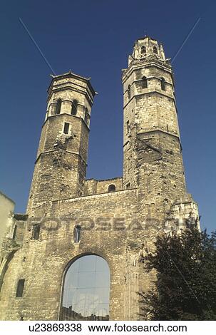 Stock Photo -  France, Burgundy, Macon, Bourgogne, Saone-et-Loire, Europe, wine region, St. Vincent Tower in the city of Macon.. Fotosearch