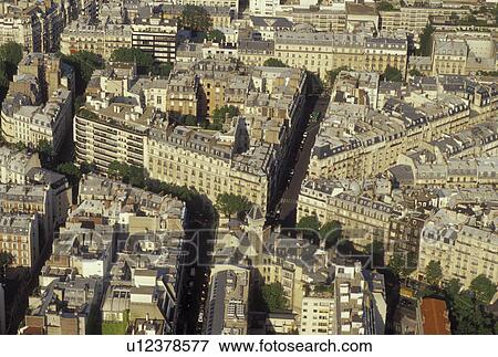 France, Paris, Ile de France, Europe, Aerial view of the city of Paris looking East from the Eiffel Tower. View Large Photo Image Stock Photo - France, Paris, Ile de France, Europe, Aerial view of the city of Paris looking East from the Eiffel Tower.. Fotosearch