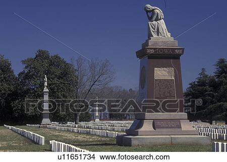 GA, Georgia, Andersonville National Cemetery, Andersonville National Historic Site, Iowa Monument View Large Photo Image Picture - GA, Georgia, Andersonville National Cemetery, Andersonville National Historic Site, Iowa Monument. Fotosearch
