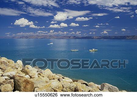 Garden City, UT, Utah, Bear Lake, 208 feet deep, elevation 5900' View Large Photo Image Stock Photograph - Garden City, UT, Utah, Bear Lake, 208 feet deep, elevation 5900'. Fotosearch