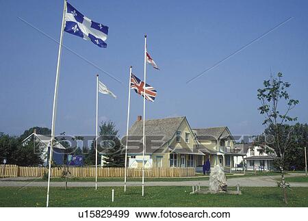 Stock Photo -  Gaspe Peninsula, Quebec, New Richmond, Canada, Gulf of St. Lawrence, Gaspesian British Heritage Center (Centre d'Heritage Britannique de la Gaspesie) on the Gaspe Peninsula along the Baie des Chaleurs in New Richmond.. Fotosearch