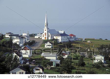 Gaspe Peninsula, St-Maurice-de-L'Echouerie, Quebec, Canada, Gulf of St. Lawrence, Scenic view of the village of St-Maurice-de-L'Echouerie on the Gaspe Peninsula along the St. Lawrence River in Quebec. View Large Photo Image Stock Photo - Gaspe Peninsula, St-Maurice-de-L'Echouerie, Quebec, Canada, Gulf of St. Lawrence, Scenic view of the village of St-Maurice-de-L'Echouerie on the Gaspe Peninsula along the St. Lawrence River in Quebec.. Fotosearch