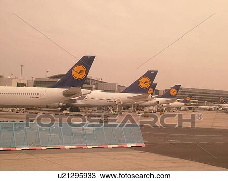 Germany, Frankfurt, Europe, Lufthansa Airline planes parked at the gates of the Frankfurt Terminal. View Large Photo Image Stock Image - Germany, Frankfurt, Europe, Lufthansa Airline planes parked at the gates of the Frankfurt Terminal.. Fotosearch