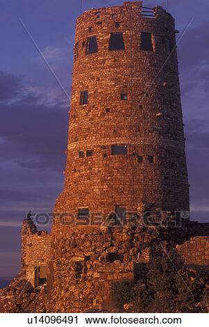 Stock Image -  Grand Canyon National Park, AZ, Arizona, South Rim, Watchtower at Desert View. Fotosearch