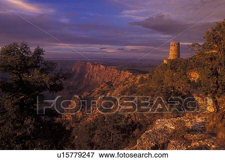 Stock Photo -  Grand Canyon National Park, AZ, Arizona, South Rim, Watchtower at Desert View. Fotosearch
