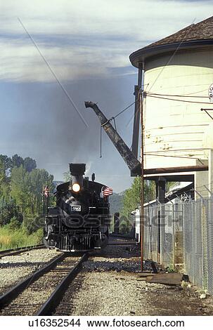 Picture -  Hermosa, CO, Colorado, The Durango and Silverton Narrow Gauge Railroad, train . Fotosearch
