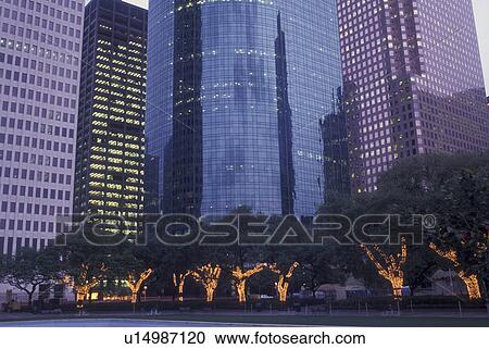 Houston, TX, Texas, downtown, Hermann Square Park, evening View Large Photo Image Stock Image - Houston, TX, Texas, downtown, Hermann Square Park, evening. Fotosearch