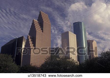 Houston, TX, Texas, downtown skyline, high-rise buildings View Large Photo Image Stock Image - Houston, TX, Texas, downtown skyline, high-rise buildings. Fotosearch