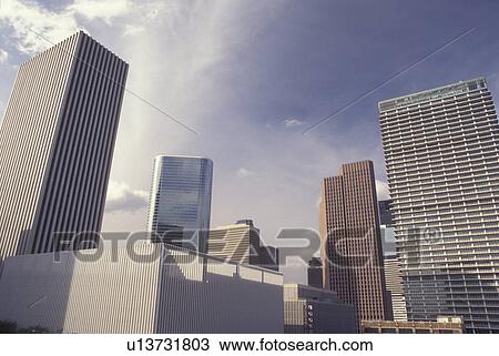 Houston, TX, Texas, downtown skyline, high-rise buildings View Large Photo Image Stock Image - Houston, TX, Texas, downtown skyline, high-rise buildings. Fotosearch