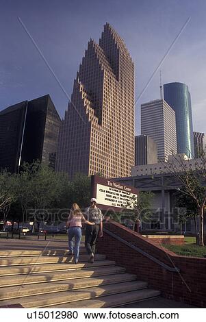 Houston, TX, Texas, downtown skyline, Wortham Center sign View Large Photo Image Stock Image - Houston, TX, Texas, downtown skyline, Wortham Center sign. Fotosearch