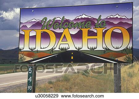ID, Idaho, Idaho Welcome Sign, state line View Large Photo Image Stock Photo - ID, Idaho, Idaho Welcome Sign, state line. Fotosearch