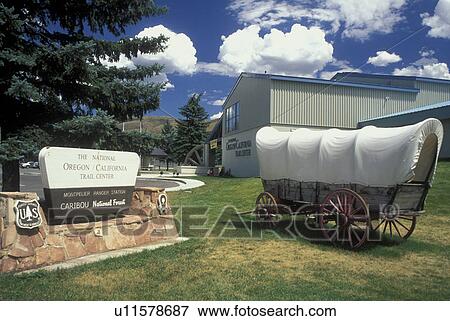 ID, Idaho, Montpelier, The National Oregon/California Trail Center, covered wagon View Large Photo Image Stock Photo - ID, Idaho, Montpelier, The National Oregon/California Trail Center, covered wagon. Fotosearch
