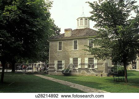 Stock Image -  Indiana, Corydon, IN, Corydon Capitol State Historic Site, Old Capitol Building, Old Capitol Square. Fotosearch