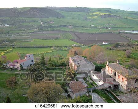 Stock Image -  Italy, Lazio, Tarquinia, Europe, Scenic view of the countryside of Tarquinia in Lazio.. Fotosearch
