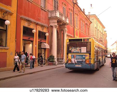 Italy, Modena, Emilia-Romagna, Europe, Via Emilia in downtown Modena. View Large Photo Image Stock Image -  Italy, Modena, Emilia-Romagna, Europe, Via Emilia in downtown Modena.. Fotosearch