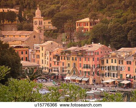 Italy, Portofino, Liguria, Riviera di Levante, Ligurian Riviera, Europe, Scenic view of the resort town of Portofino along the Ligurian Sea. View Large Photo Image Stock Photograph - Italy, Portofino, Liguria, Riviera di Levante, Ligurian Riviera, Europe, Scenic view of the resort town of Portofino along the Ligurian Sea.. Fotosearch