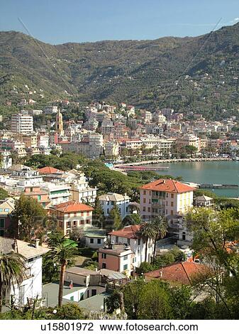 Italy, Rapallo, Liguria, Riviera di Levante, Ligurian Riviera, Europe, Scenic view of the resort town of Rapallo along the Ligurian Sea. View Large Photo Image Stock Image - Italy, Rapallo, Liguria, Riviera di Levante, Ligurian Riviera, Europe, Scenic view of the resort town of Rapallo along the Ligurian Sea.. Fotosearch