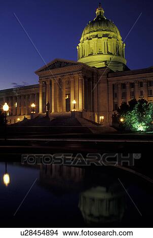 Jefferson City, MO, Missouri, Missouri State Capitol, State House, evening View Large Photo Image Picture - Jefferson City, MO, Missouri, Missouri State Capitol, State House, evening. Fotosearch