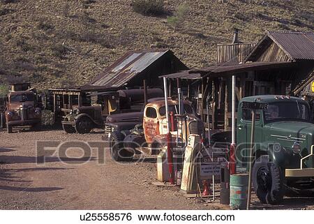 Stock Photograph -  Jerome, AZ, Arizona, Gold King Mine & Ghost Town (once a copper mining town). Fotosearch