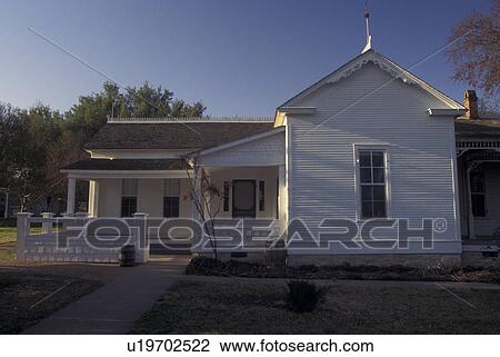 Stock Image -  Johnson City, TX, Texas, Lyndon B. Johnson's Boyhood Home, Lyndon Baines Johnson National Historic Park. Fotosearch