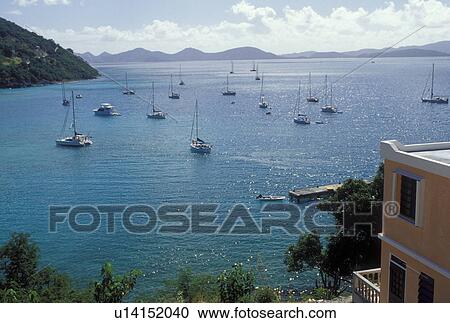 Jost Van Dyke, British Virgin Islands, Caribbean, BVI, Scenic view of Great Harbor on Jost Van Dyke Island on the Caribbean Sea. View Large Photo Image Stock Image - Jost Van Dyke, British Virgin Islands, Caribbean, BVI, Scenic view of Great Harbor on Jost Van Dyke Island on the Caribbean Sea.. Fotosearch