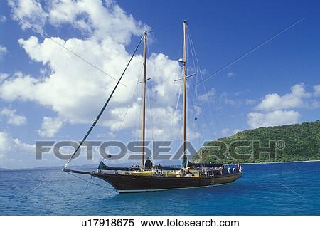 Jost Van Dyke, British Virgin Islands, Caribbean, BVI, Sailboat anchored in Great Harbor off of Jost Van Dyke Island on the Caribbean Sea. View Large Photo Image Stock Photography - Jost Van Dyke, British Virgin Islands, Caribbean, BVI, Sailboat anchored in Great Harbor off of Jost Van Dyke Island on the Caribbean Sea.. Fotosearch