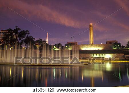 Kansas City, MO, Missouri, Liberty Memorial, The Bloch Fountain, evening View Large Photo Image Stock Photo - Kansas City, MO, Missouri, Liberty Memorial, The Bloch Fountain, evening. Fotosearch