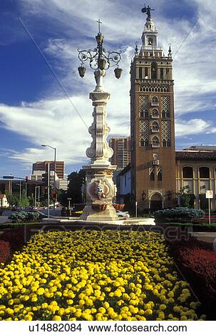 Kansas City, MO, Missouri, Seville Light Fountain at Country Club Plaza View Large Photo Image Picture - Kansas City, MO, Missouri, Seville Light Fountain at Country Club Plaza. Fotosearch