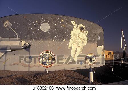 Stock Image -  Las Cruces, NM, New Mexico, Space Mural Museum. Fotosearch