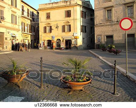 Stock Photo -  Lazio, Italy, Tarquinia, Europe, The medieval centre of Tarquinia.. Fotosearch
